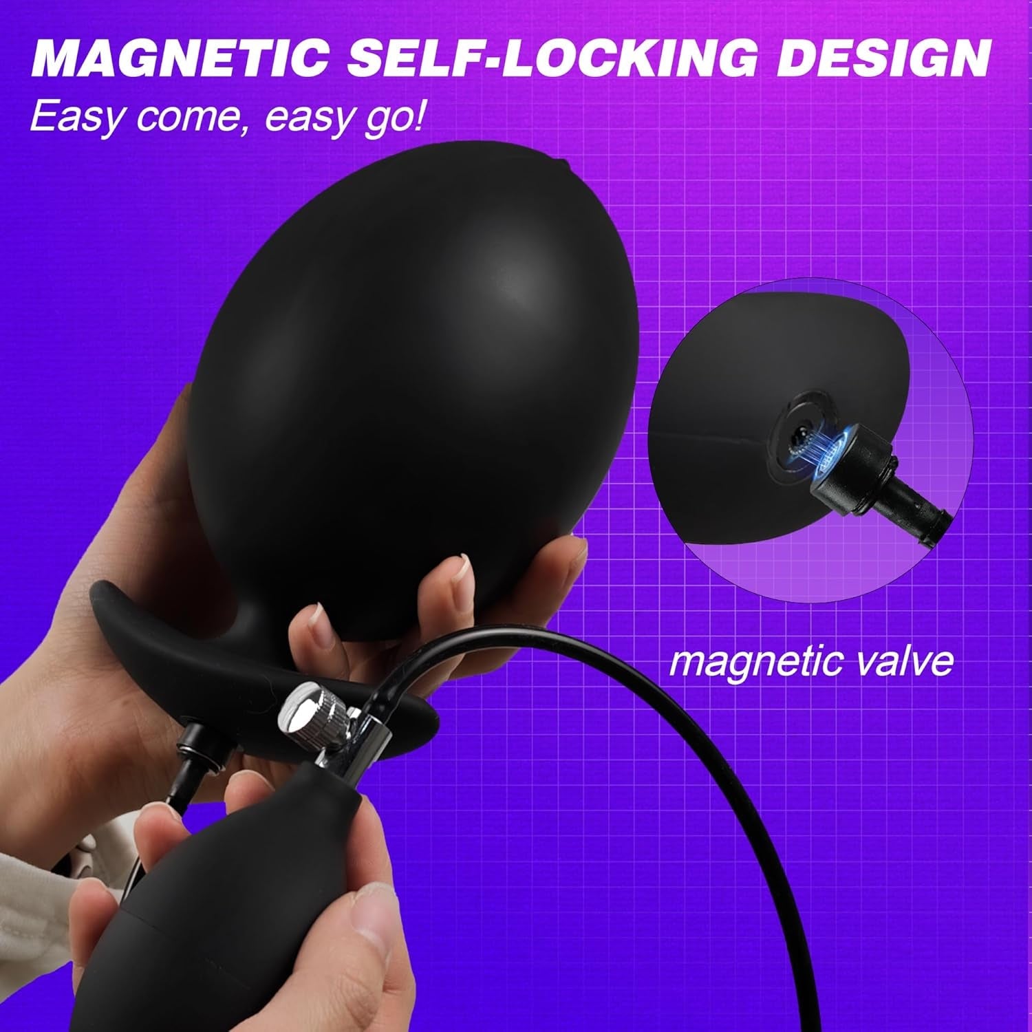 MagnaRise Magnetic Inflatable Butt Plug with Rolling Core