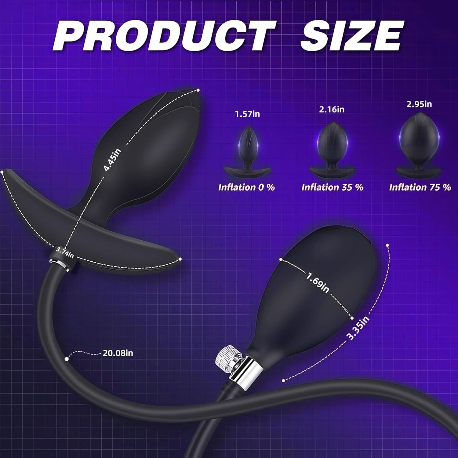 MagnaRise Magnetic Inflatable Butt Plug with Rolling Core
