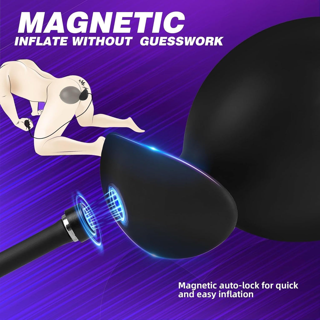 MagnaRise Magnetic Inflatable Butt Plug with Rolling Core