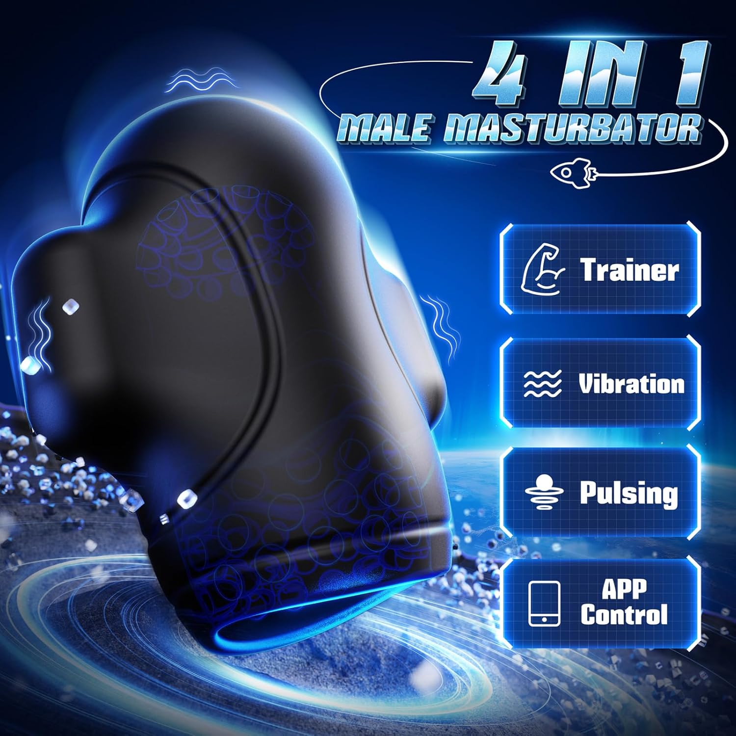 MaxPulse 4-in-1 Male Vibrator & Masturbator