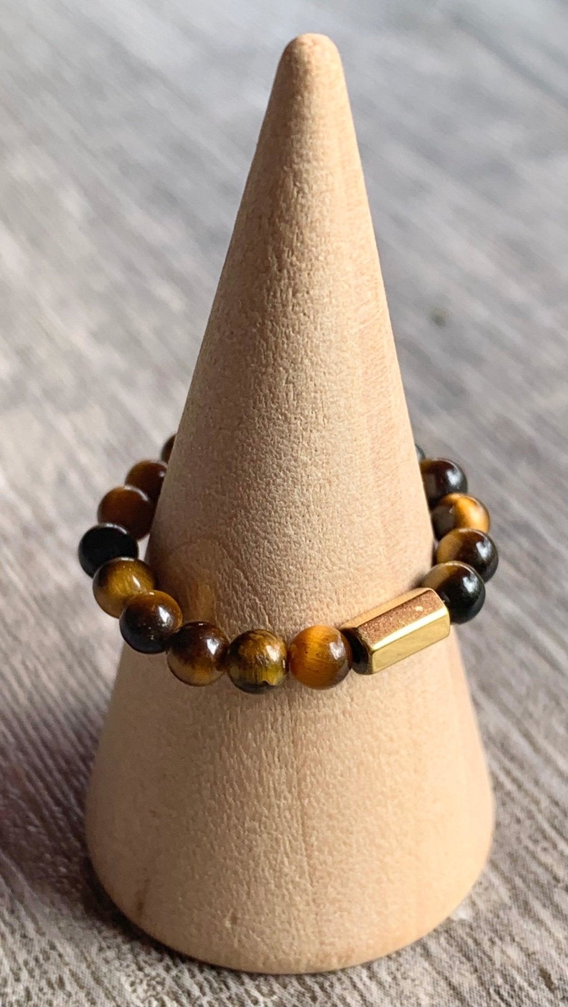 Melody Handmade Tiger's Eye and Hematite Expandable Ring