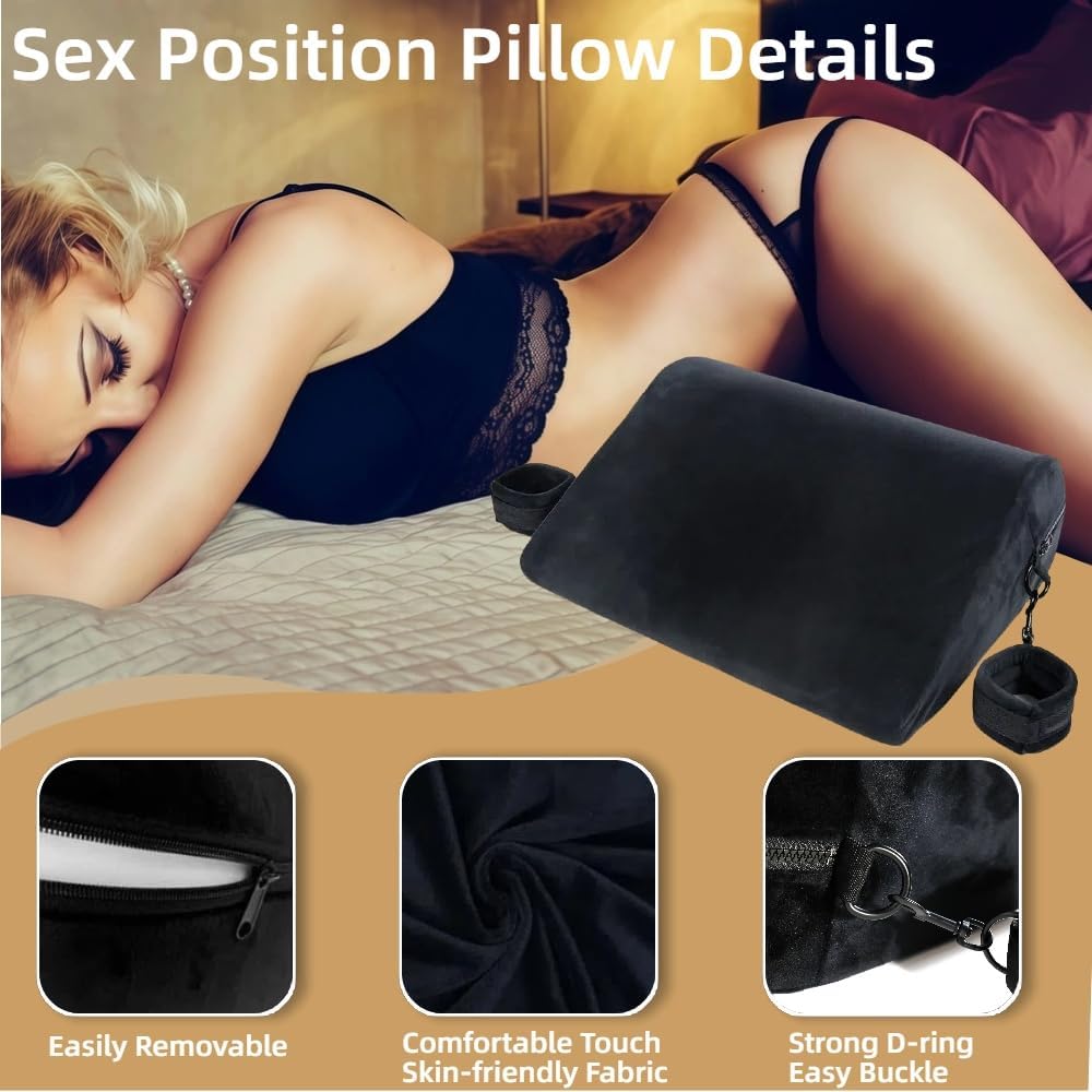MidnightCurve Sex Position Pillow with Restraint Cuffs