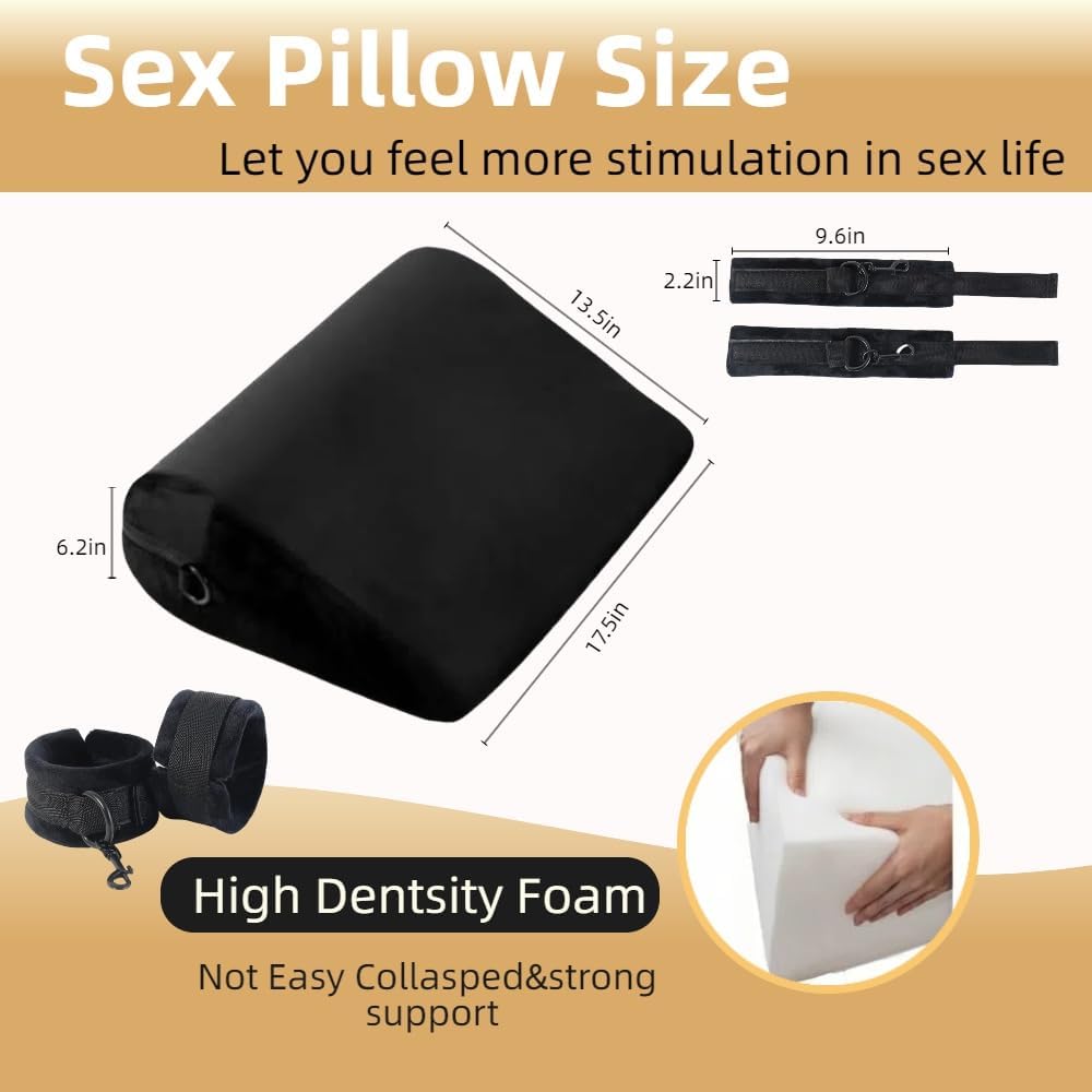 MidnightCurve Sex Position Pillow with Restraint Cuffs