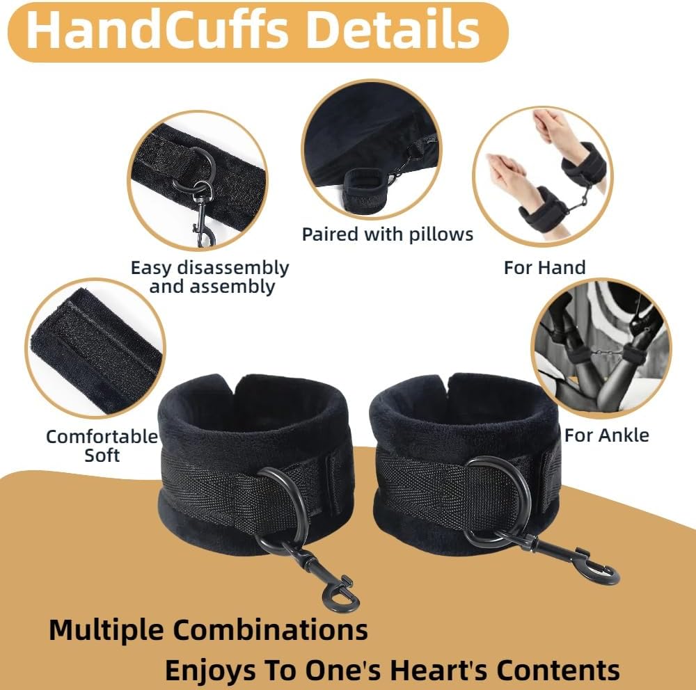 MidnightCurve Sex Position Pillow with Restraint Cuffs