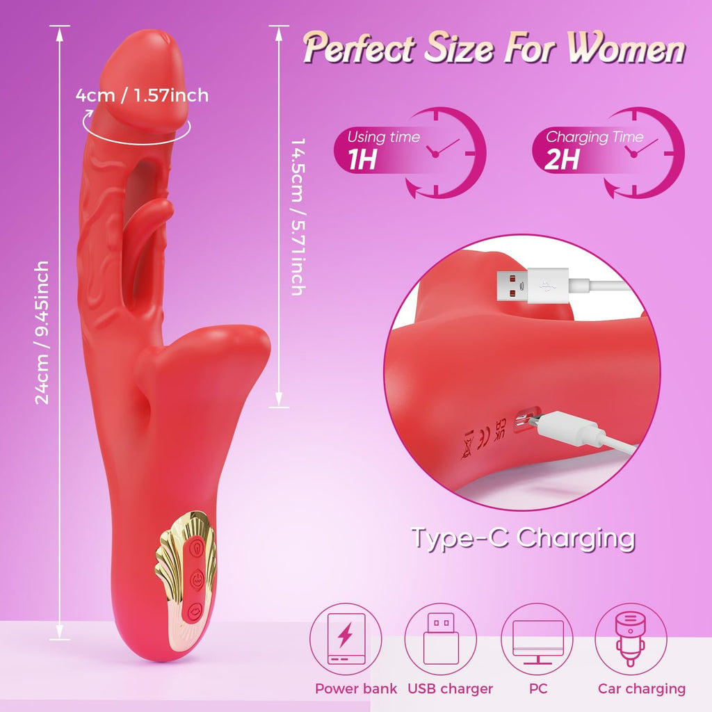 MidnightPleasure 3-in-1 Flapping Vibrator & G-Spot Stimulator