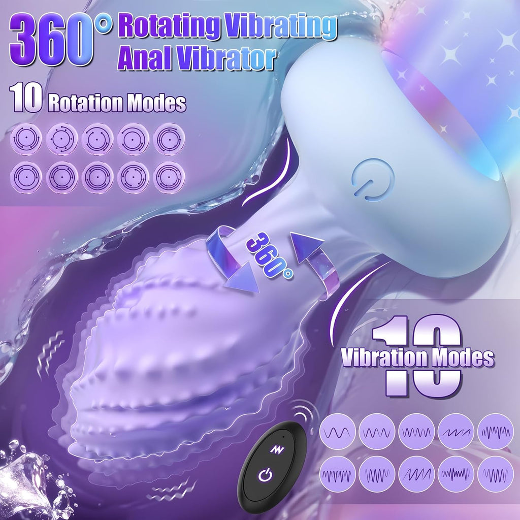 MonsterSpin 360° Rotating Anal Plug with LED Lights