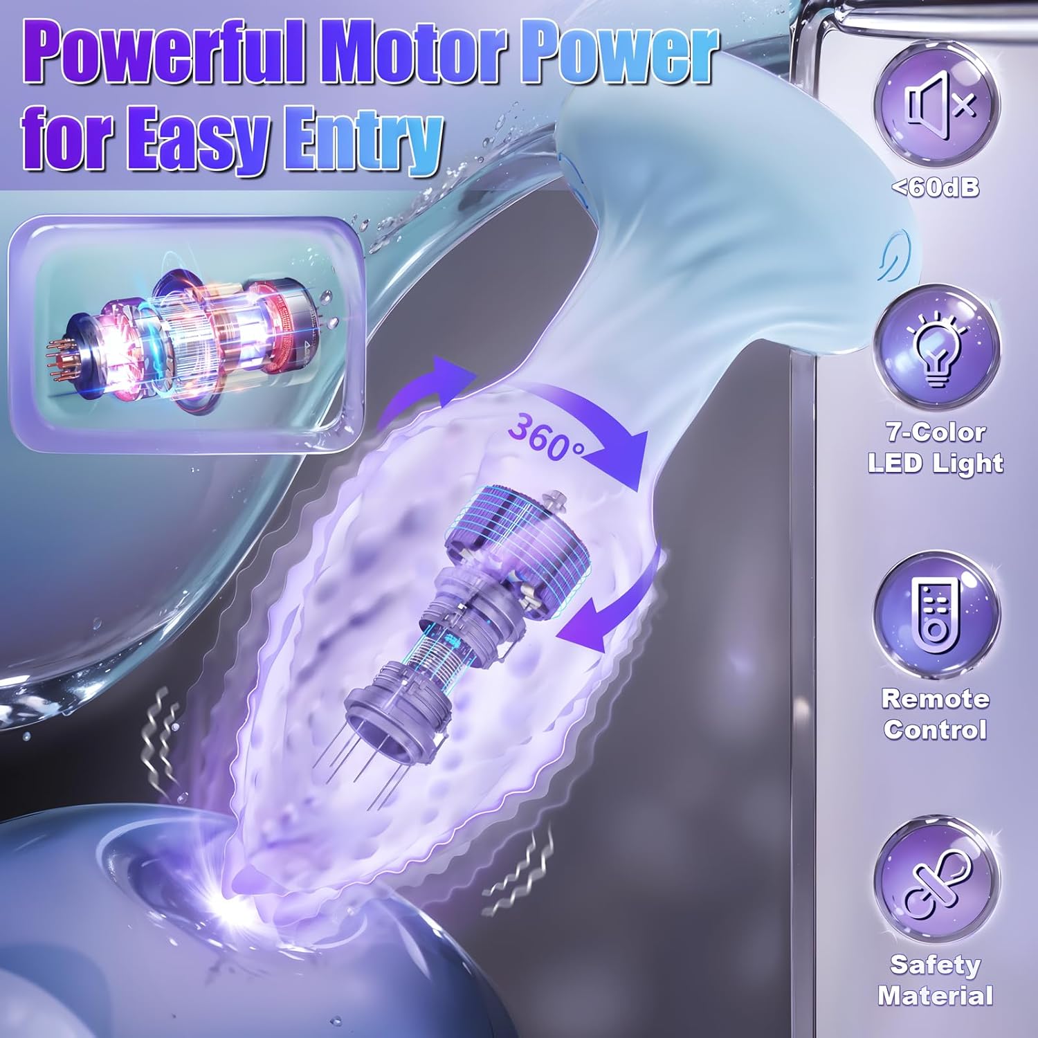 MonsterSpin 360° Rotating Anal Plug with LED Lights