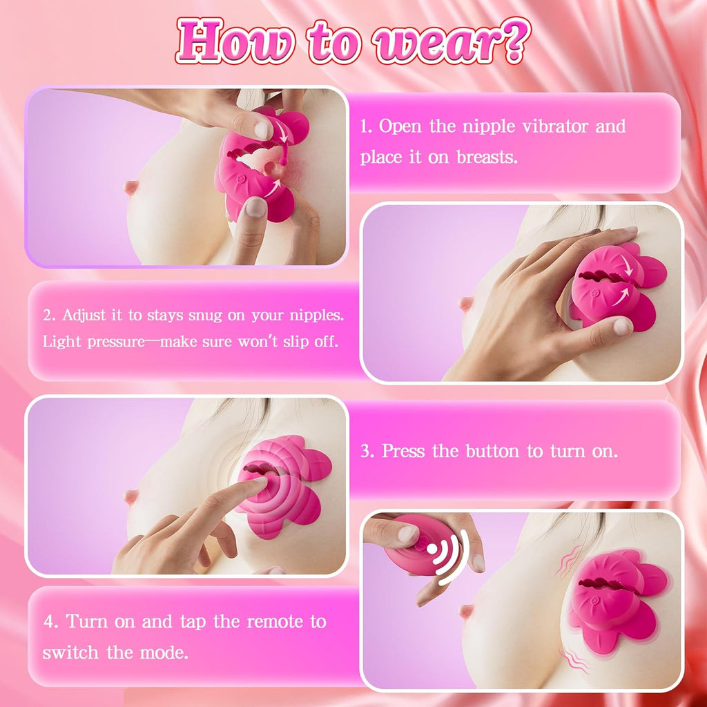 NipPetal Remote Vibrating Nipple Clamps