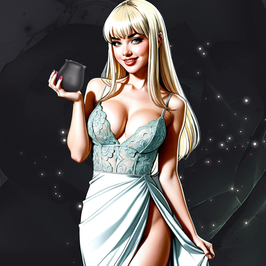 NoirBloom Black App Controlled Rose Suction Vibrator