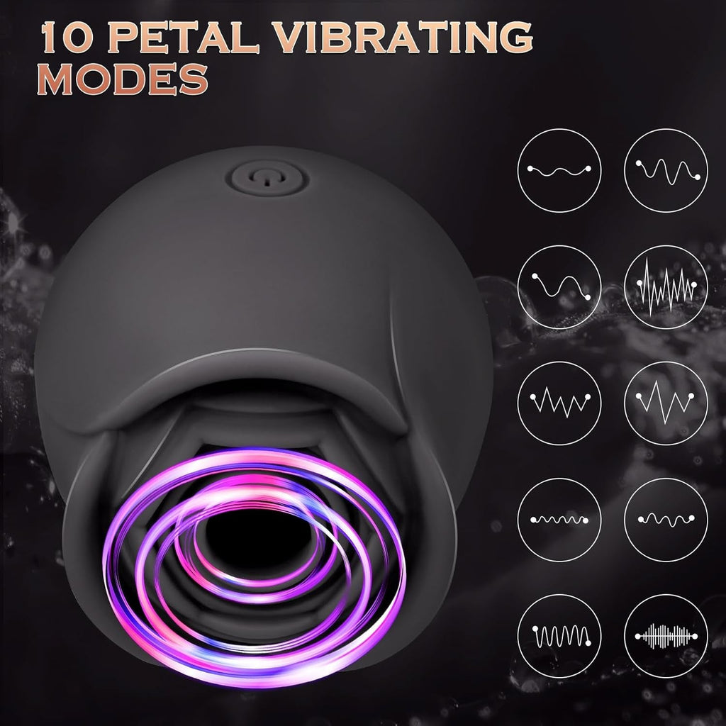 NoirBloom Black App Controlled Rose Suction Vibrator