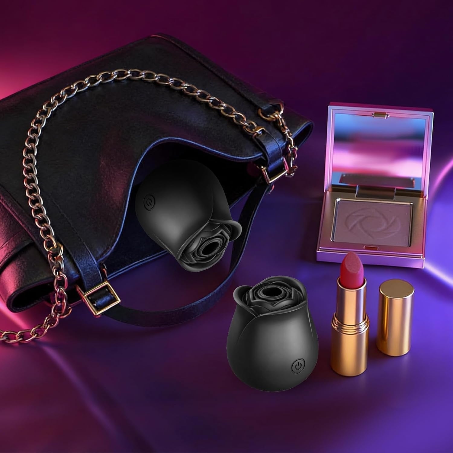 NoirBloom Black App Controlled Rose Suction Vibrator