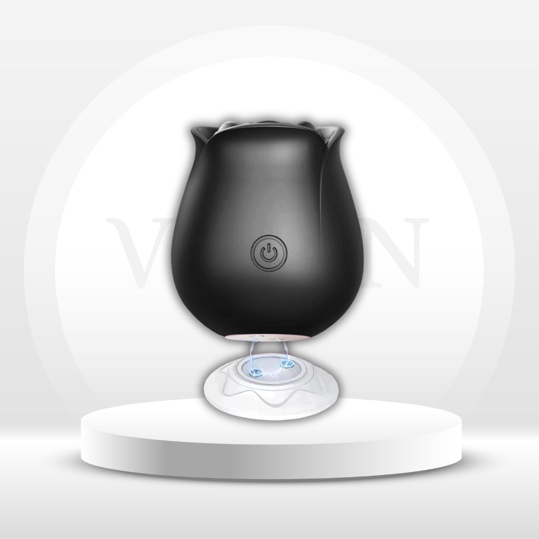 NoirBloom Black App Controlled Rose Suction Vibrator