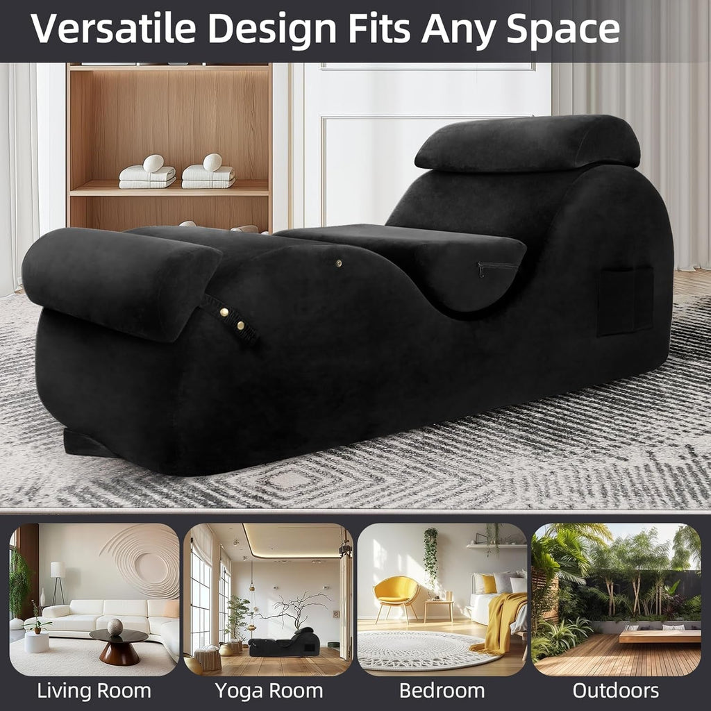 NoirCurve XL Black Sex Chaise Lounge