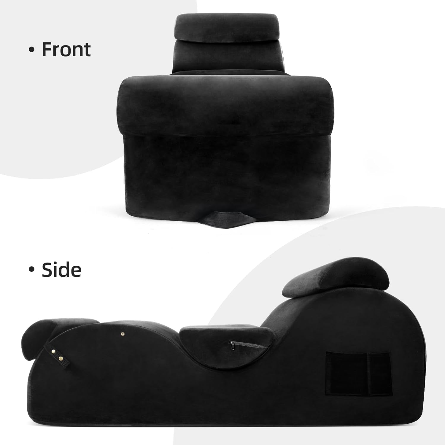 NoirCurve XL Black Sex Chaise Lounge