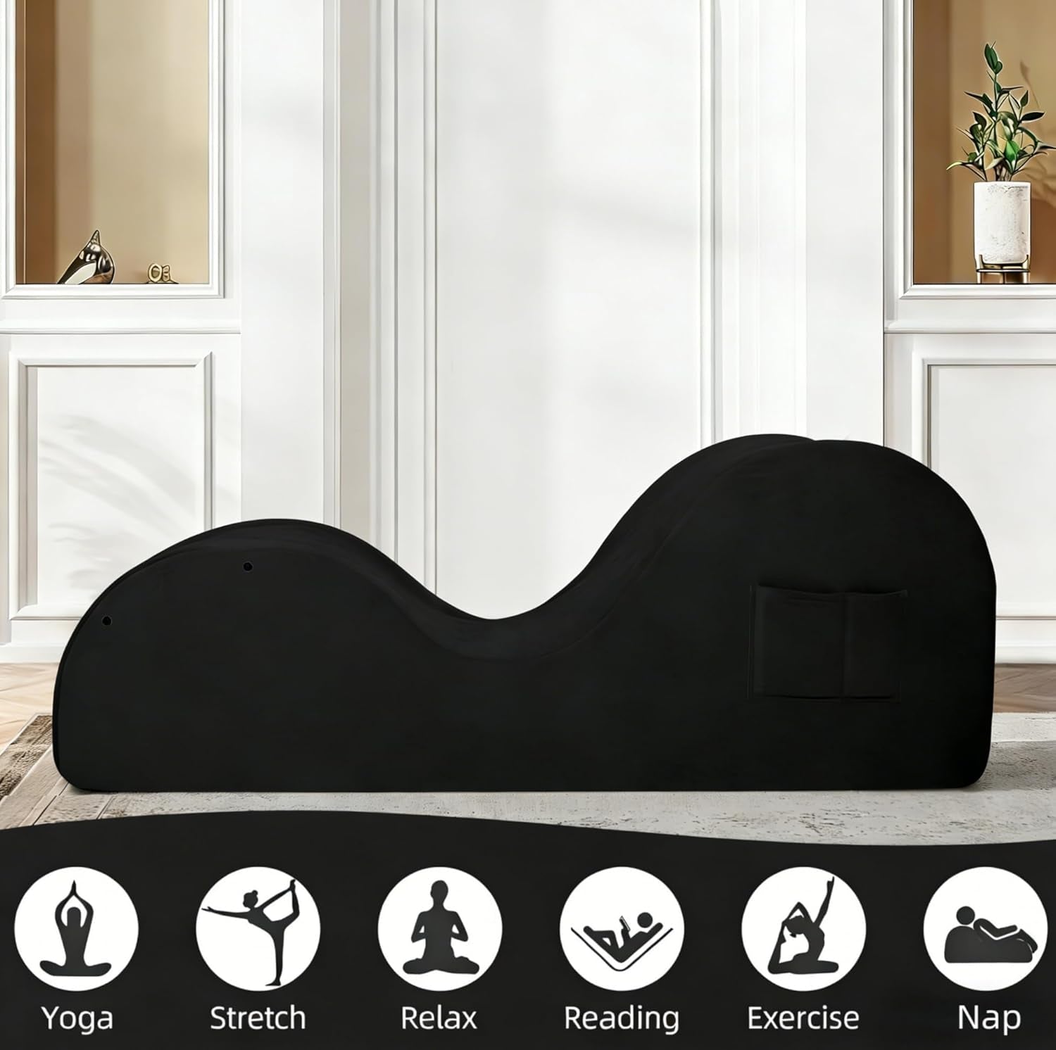 NoirCurve XL Black Sex Chaise Lounge