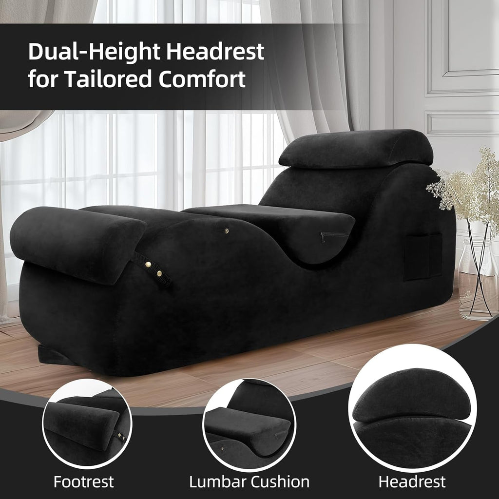 NoirCurve XL Black Sex Chaise Lounge