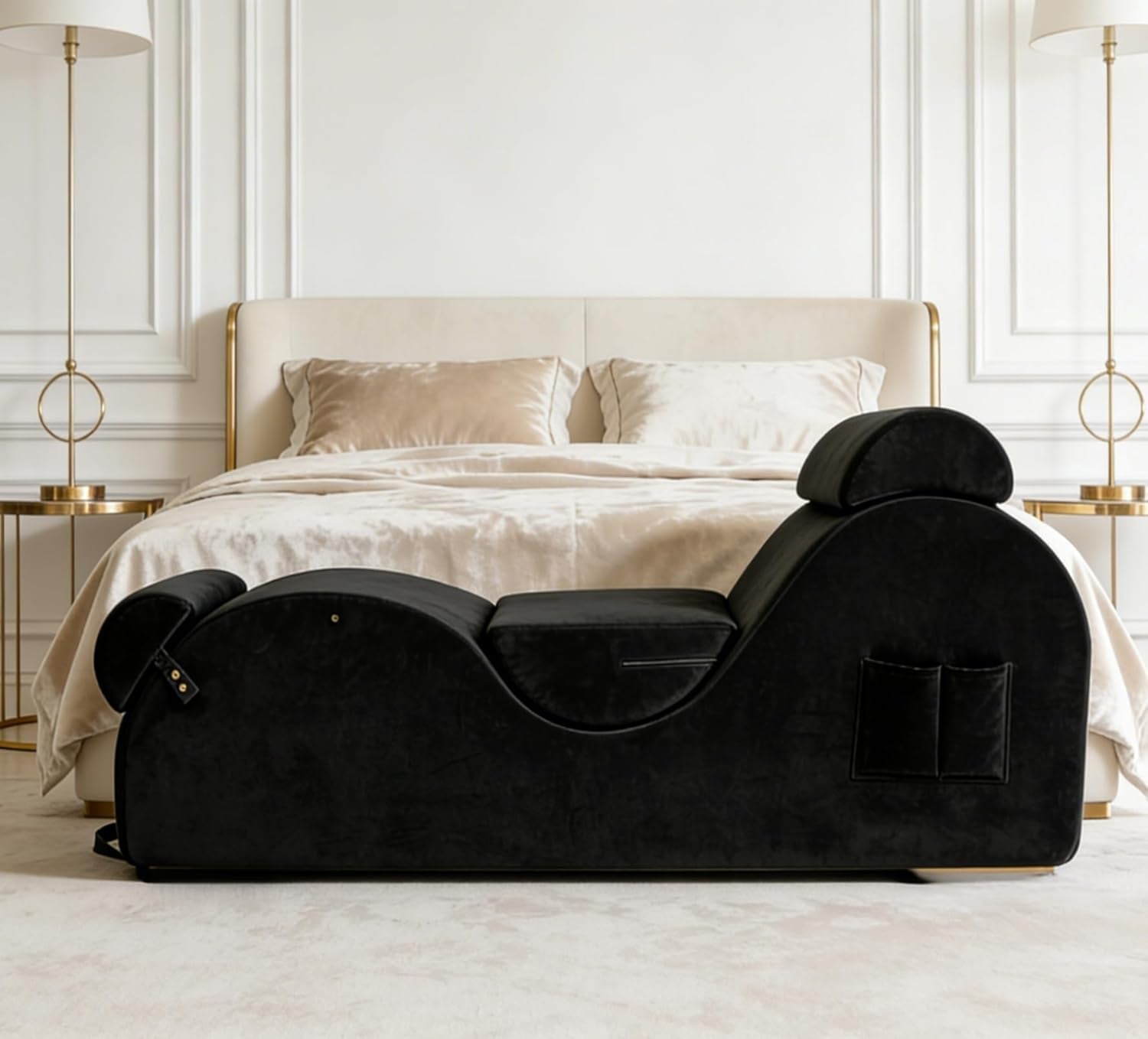 NoirCurve XL Black Sex Chaise Lounge