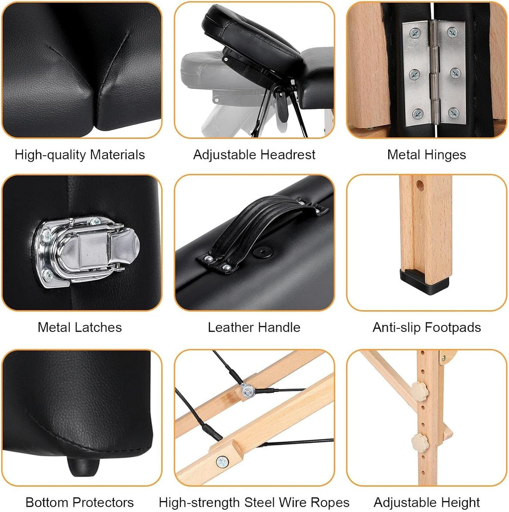 NoirEase Foldable Sensual Massage Sex Table