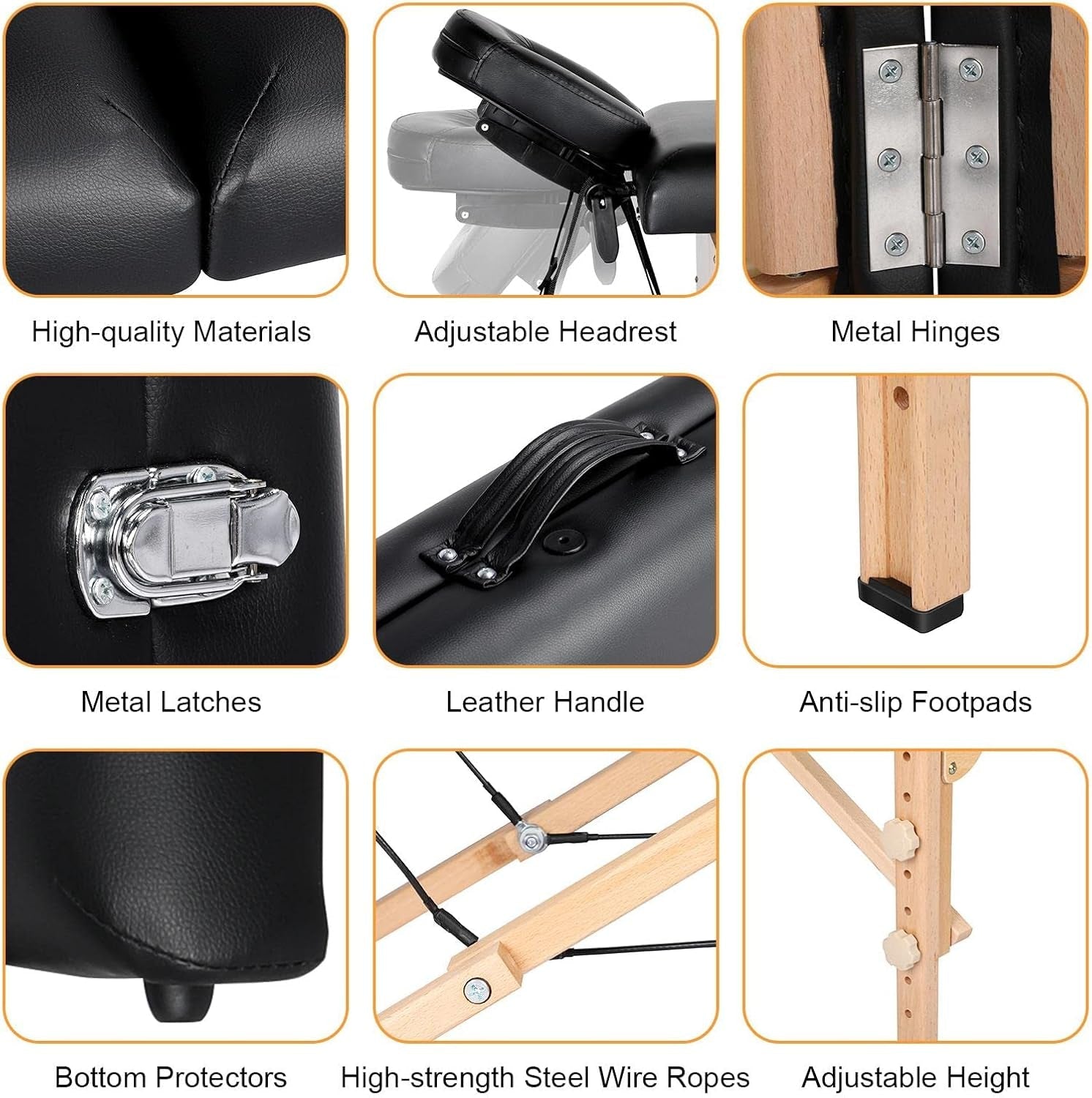 NoirEase Foldable Sensual Massage Sex Table