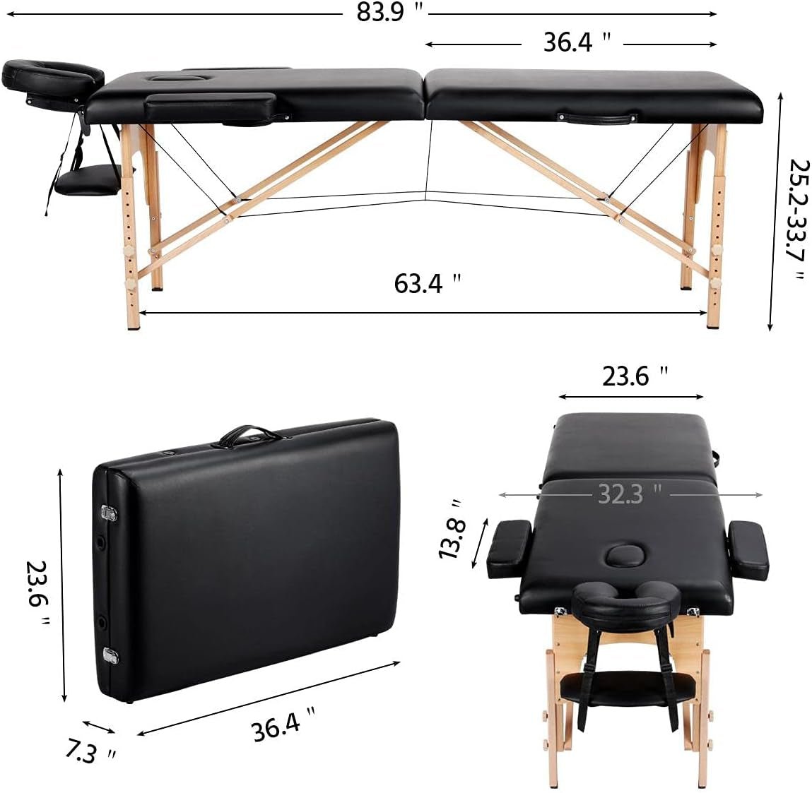 NoirEase Foldable Sensual Massage Sex Table