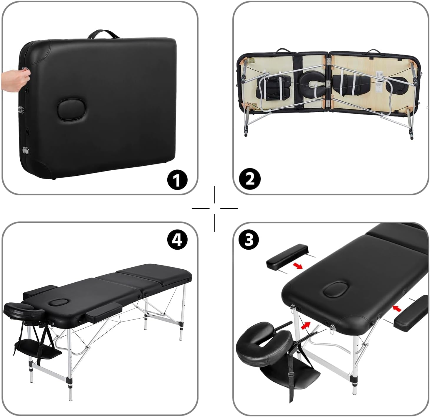 NoirFlex Adjustable Sensual Massage Sex Table