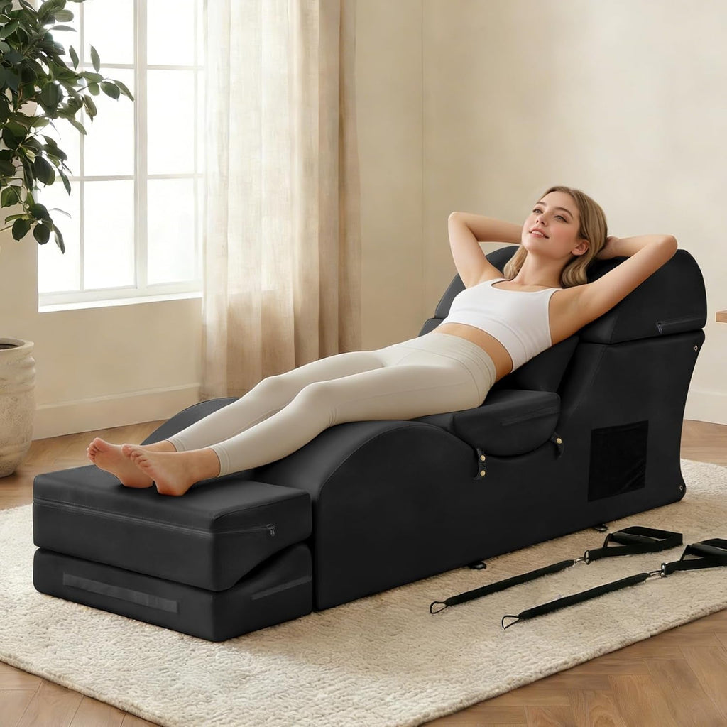 NoirFold Black Fold-Out Sex Chaise Lounge