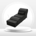 NoirFold Black Fold-Out Sex Chaise Lounge