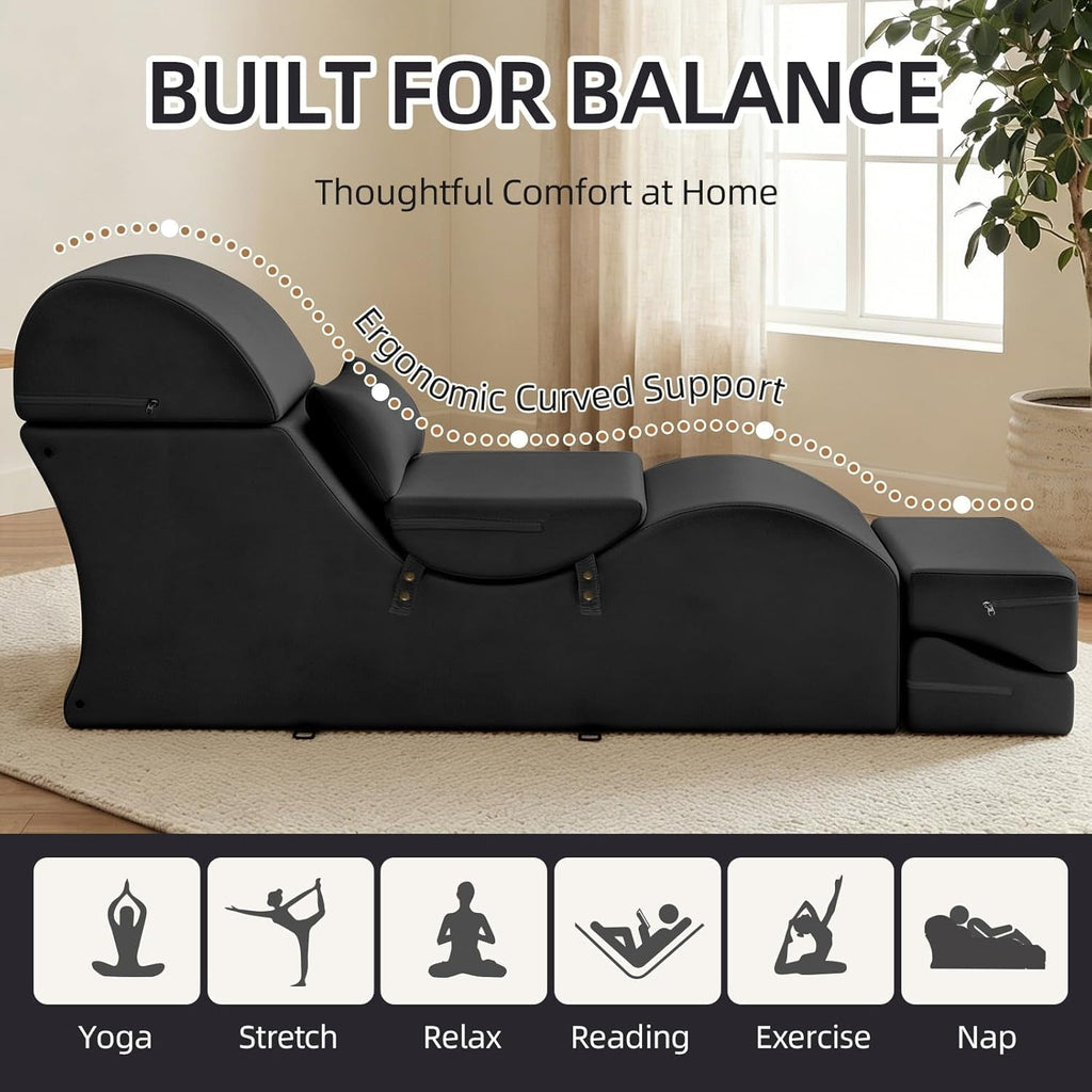 NoirFold Black Fold-Out Sex Chaise Lounge