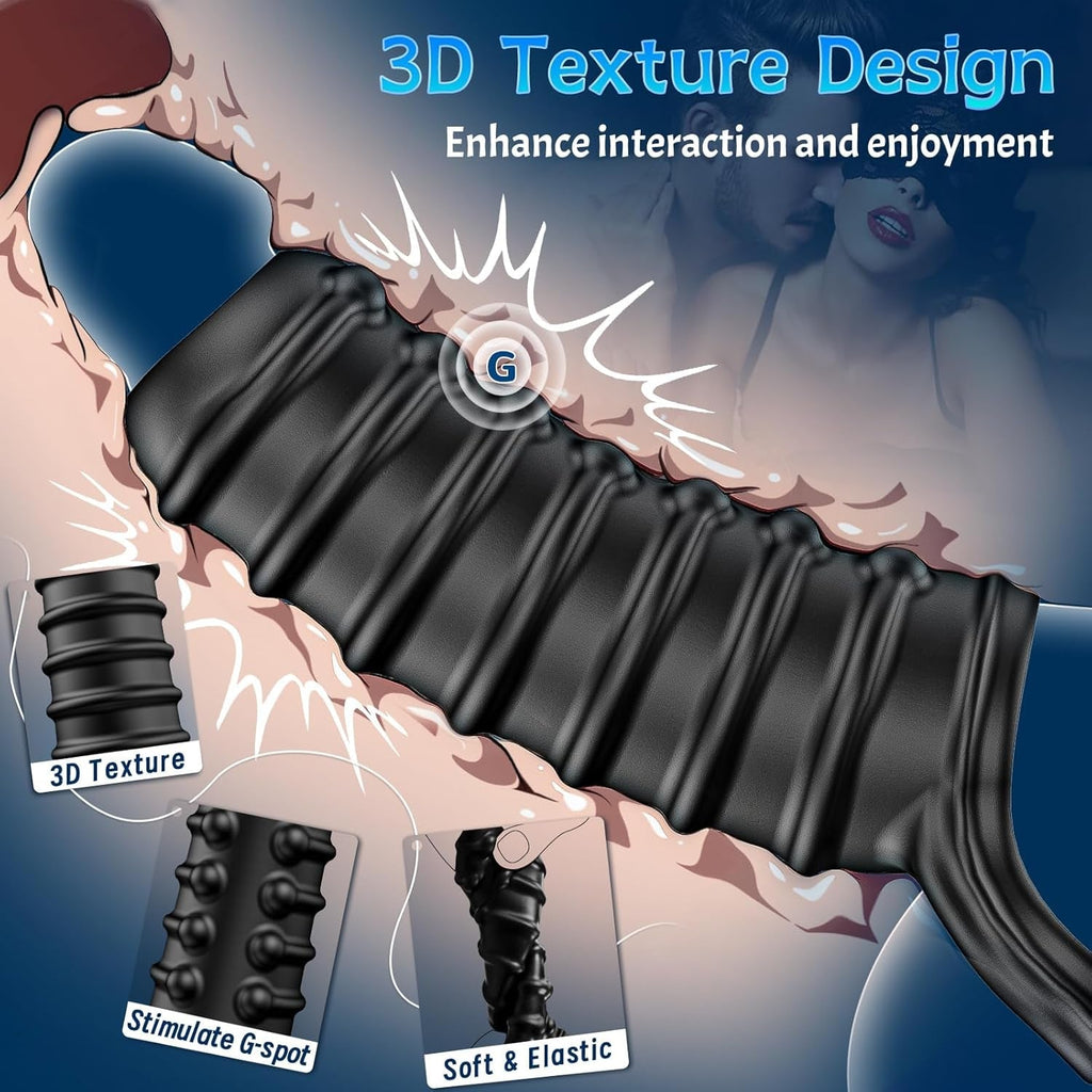 NoirGrip Textured Penis Girth Enhancer Sleeve