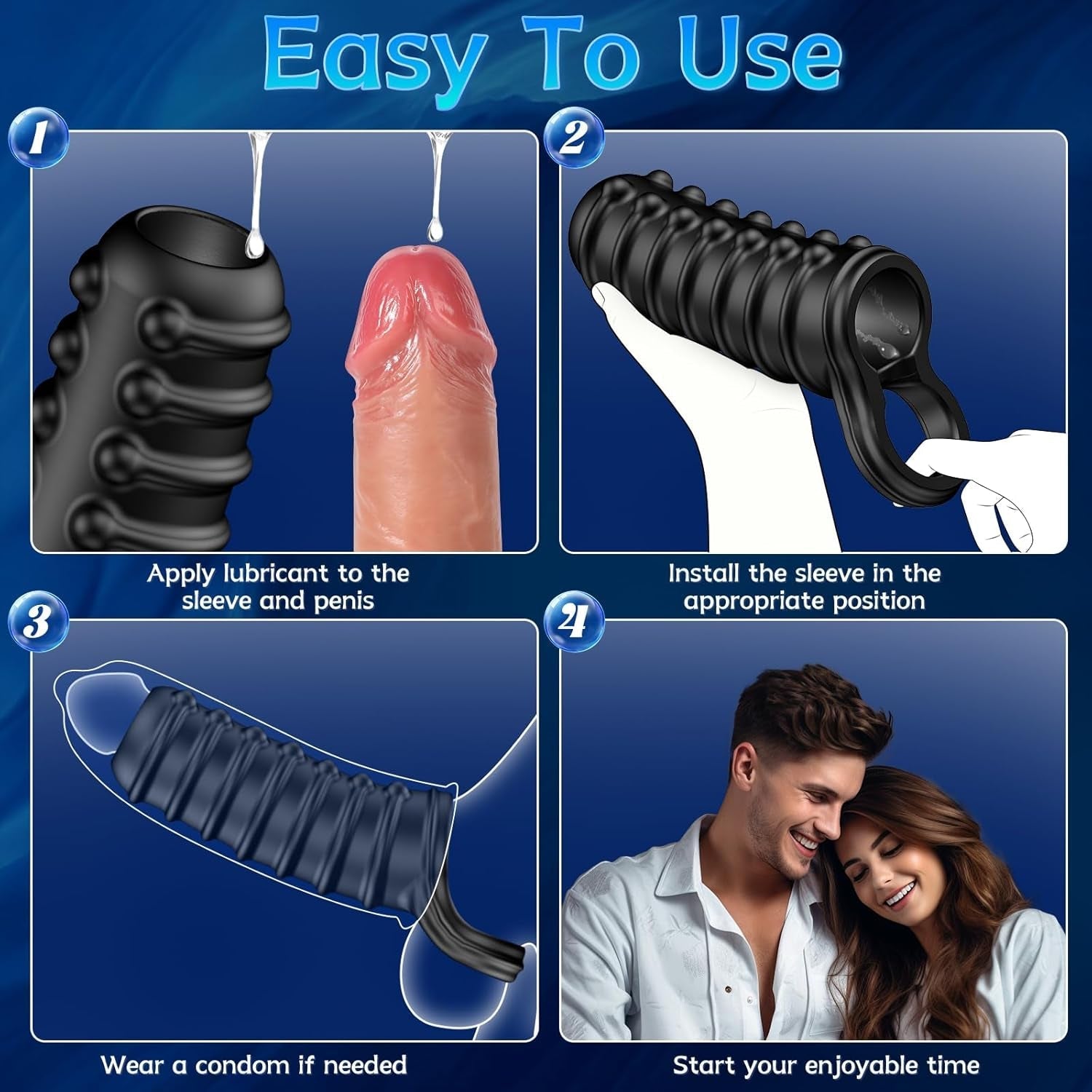 NoirGrip Textured Penis Girth Enhancer Sleeve