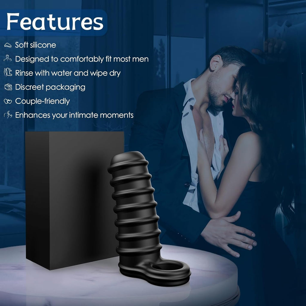 NoirGrip Textured Penis Girth Enhancer Sleeve