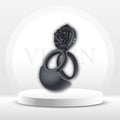 NoirPetal Rose Cock Ring Vibrator for Couples
