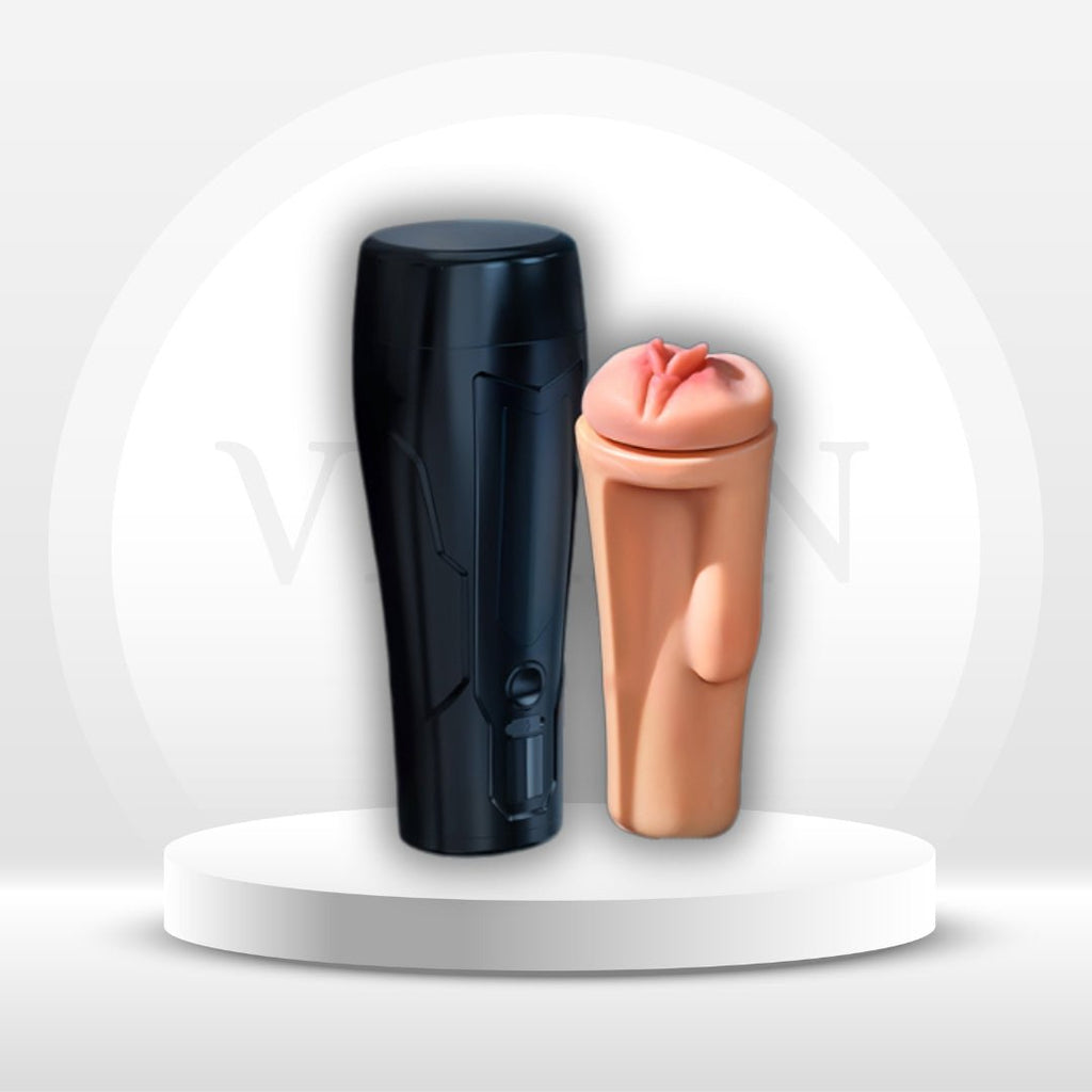 NoirPulse Vibrating Male Stroker Fleshlight with 12 Modes