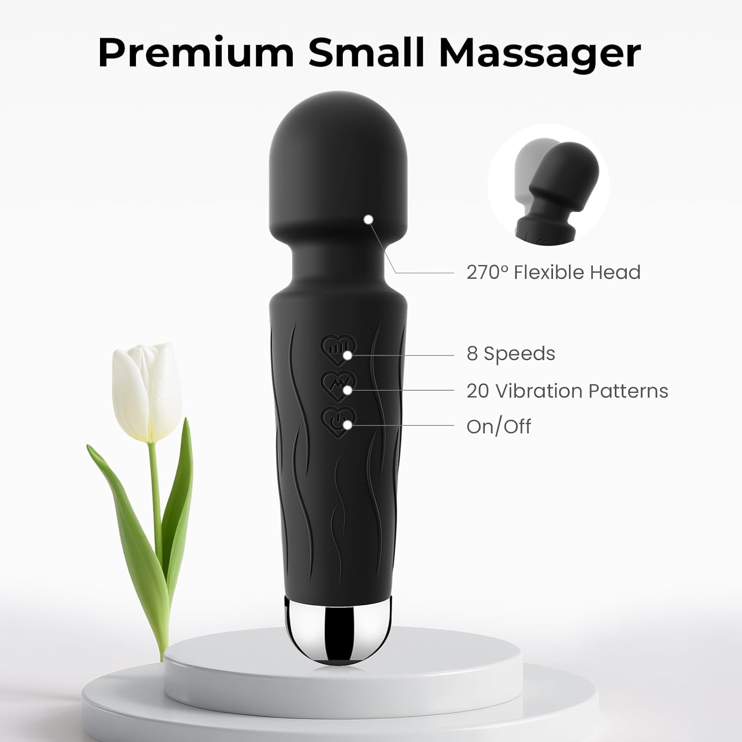 NoirRelief Black Clitoral Wand Vibrator