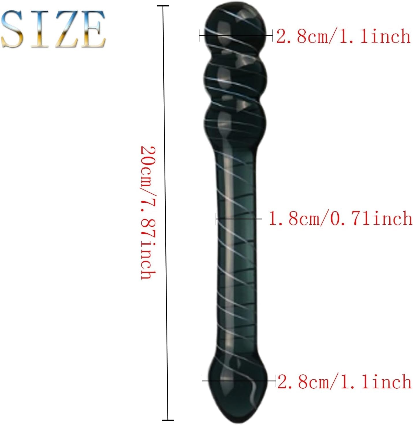 NoirScepter Black Double Ended Glass Dildo