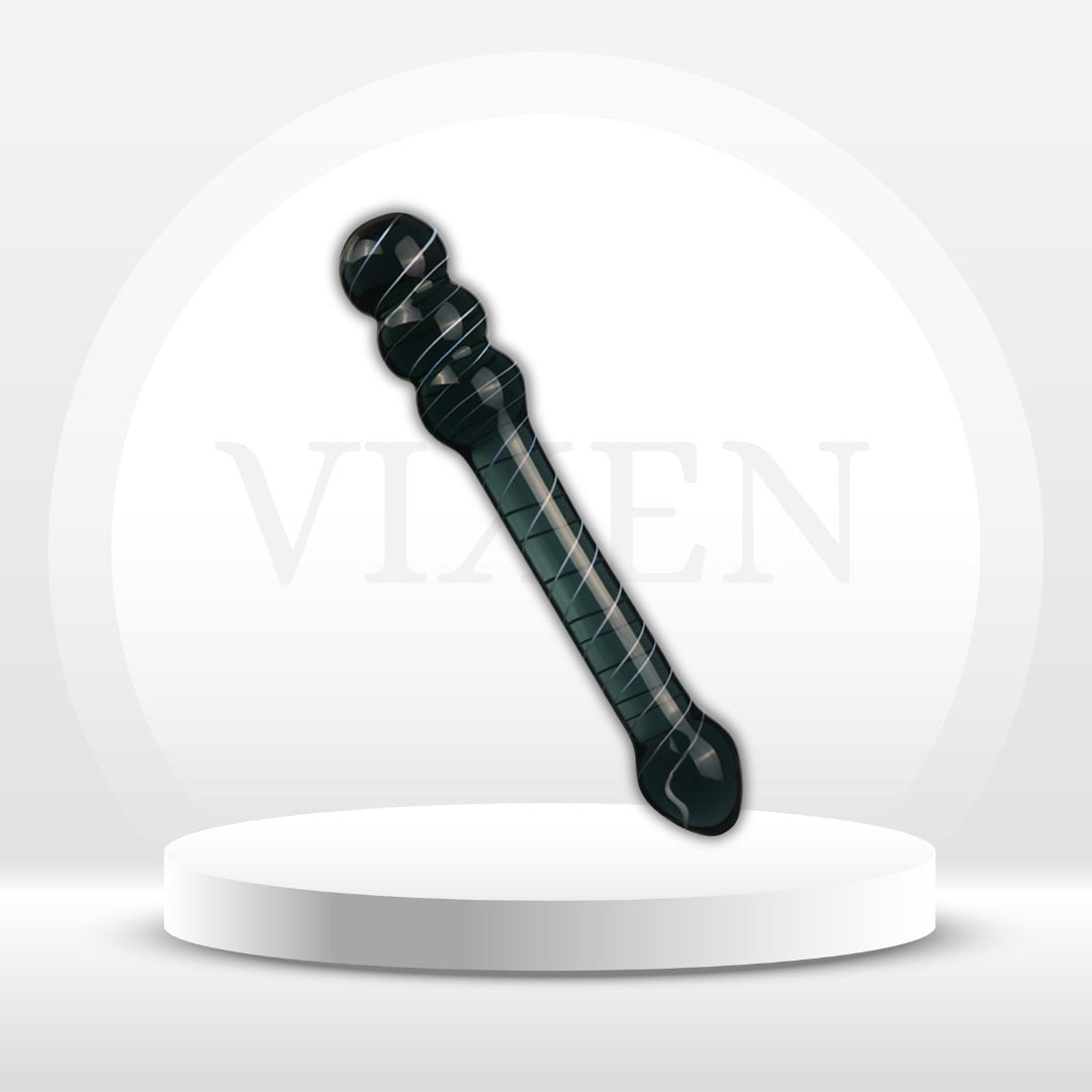 NoirScepter Black Double Ended Glass Dildo