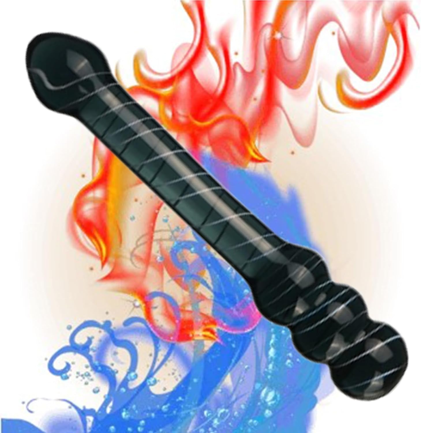 NoirScepter Black Double Ended Glass Dildo