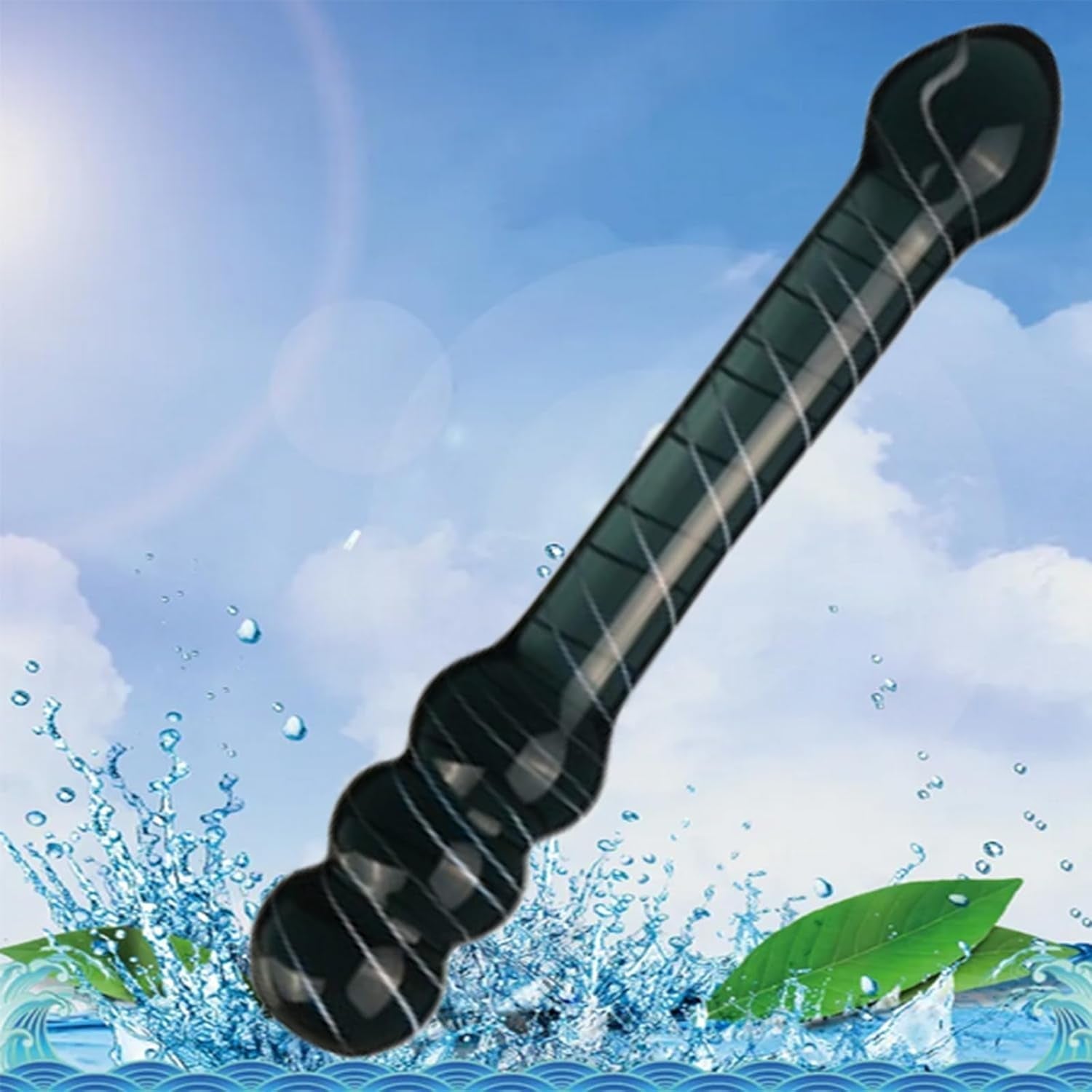 NoirScepter Black Double Ended Glass Dildo