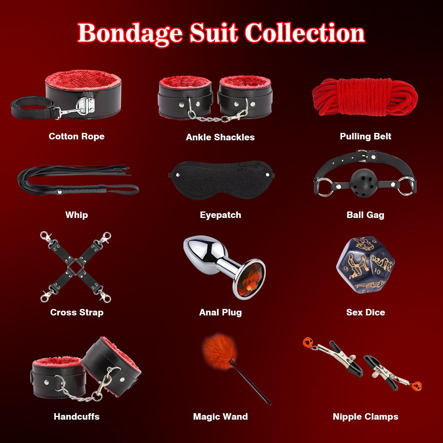 ObsidianEmbrace 12-Piece BDSM Kit