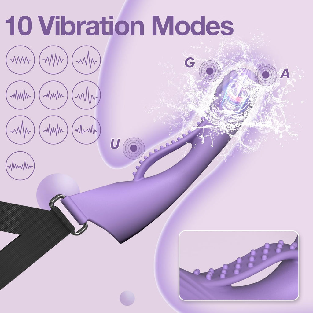OralLock Vibrating Face-Strap Dildo