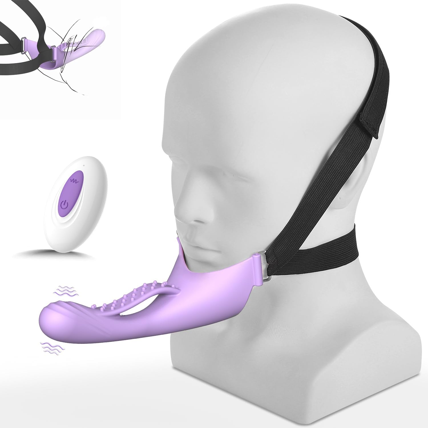 OralLock Vibrating Face-Strap Dildo