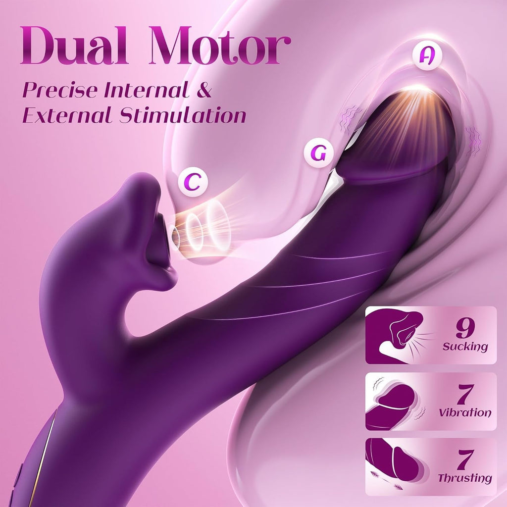 OraLuxe AI Sync Suction Rabbit Vibrator G-Spot Dildo