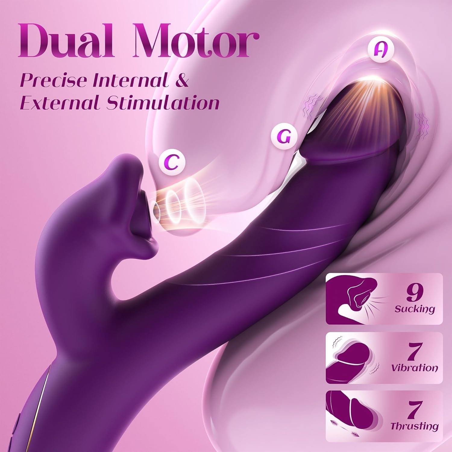 OraLuxe AI Sync Suction Rabbit Vibrator G-Spot Dildo