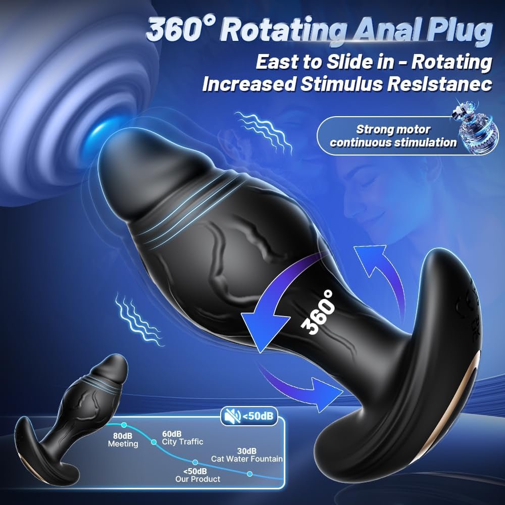 OrbitLush AI Sync Rotating Prostate Vibrator Butt Plug