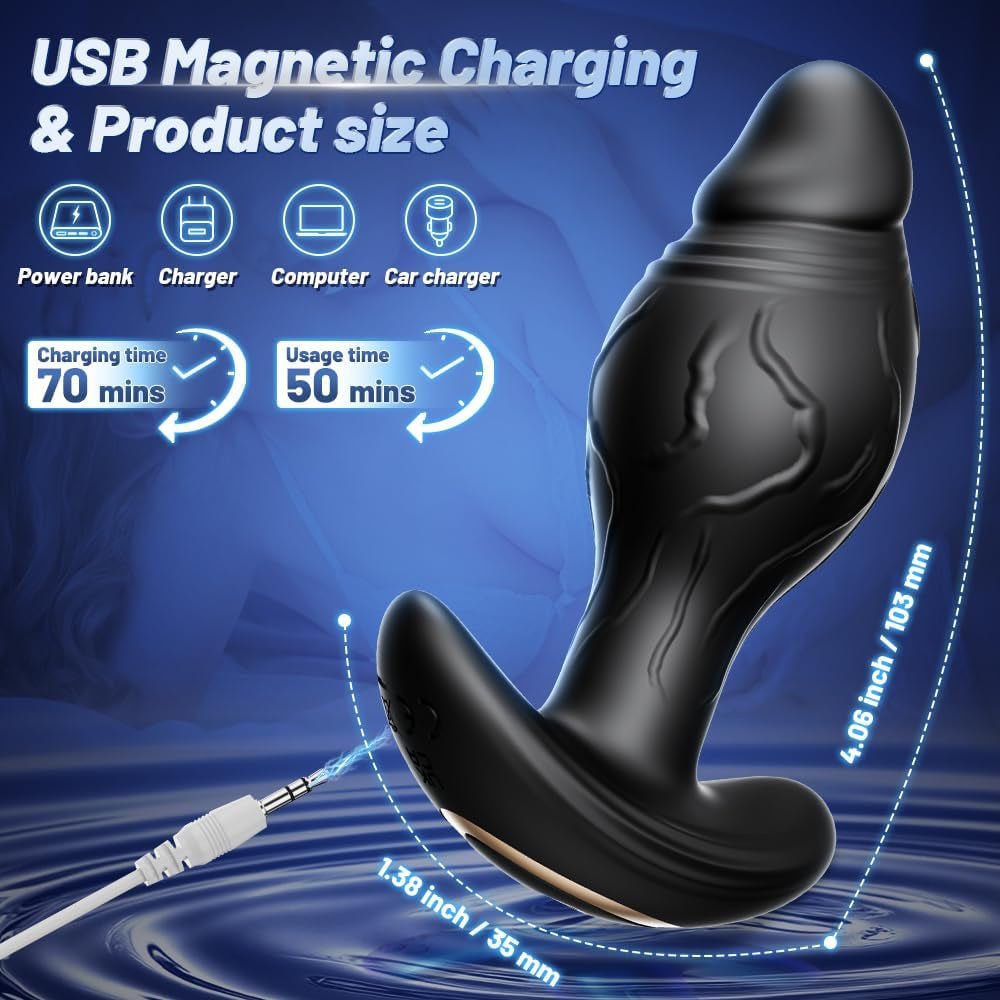 OrbitLush AI Sync Rotating Prostate Vibrator Butt Plug