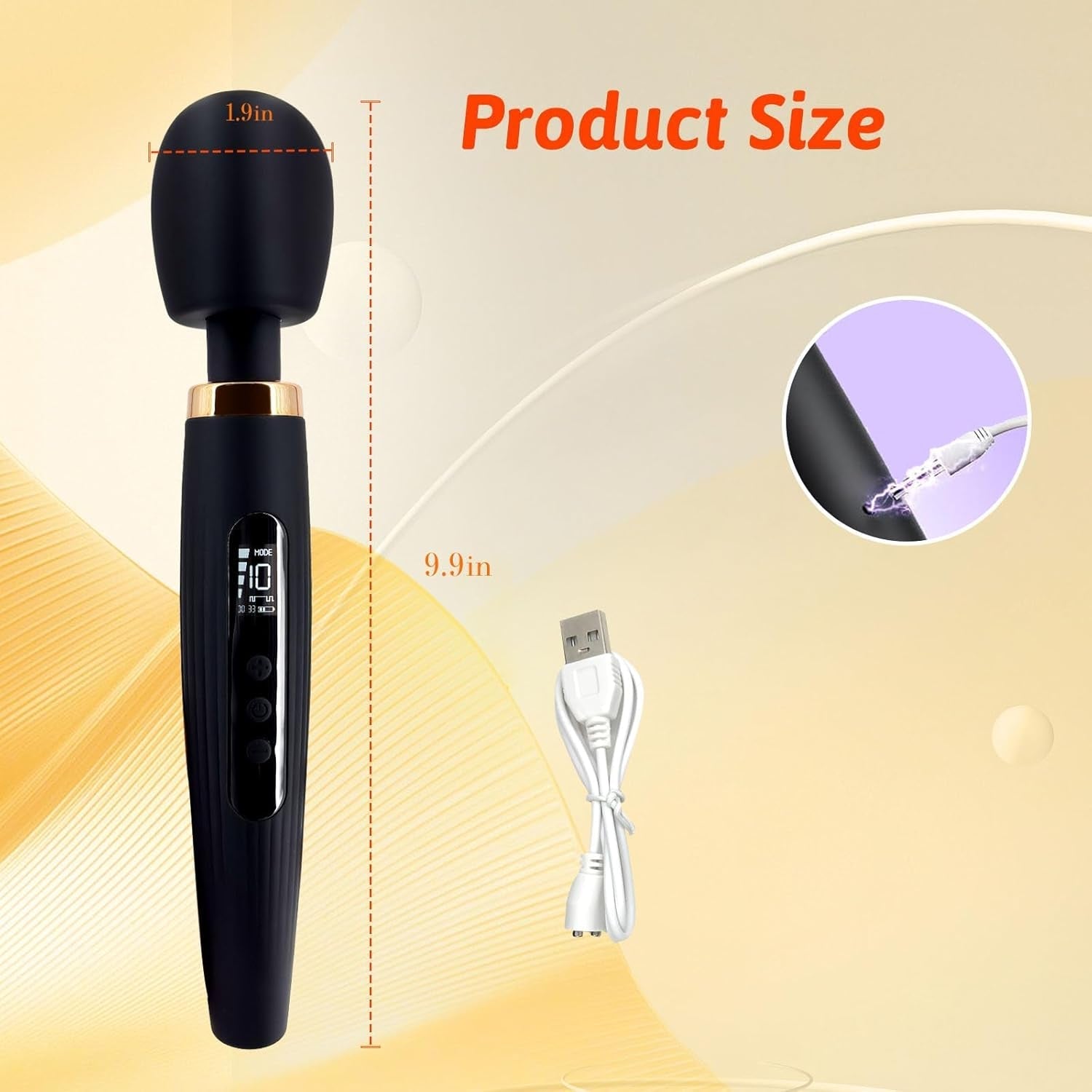 OrbLux Premium 10 Pattern Wand Massager Vibrator