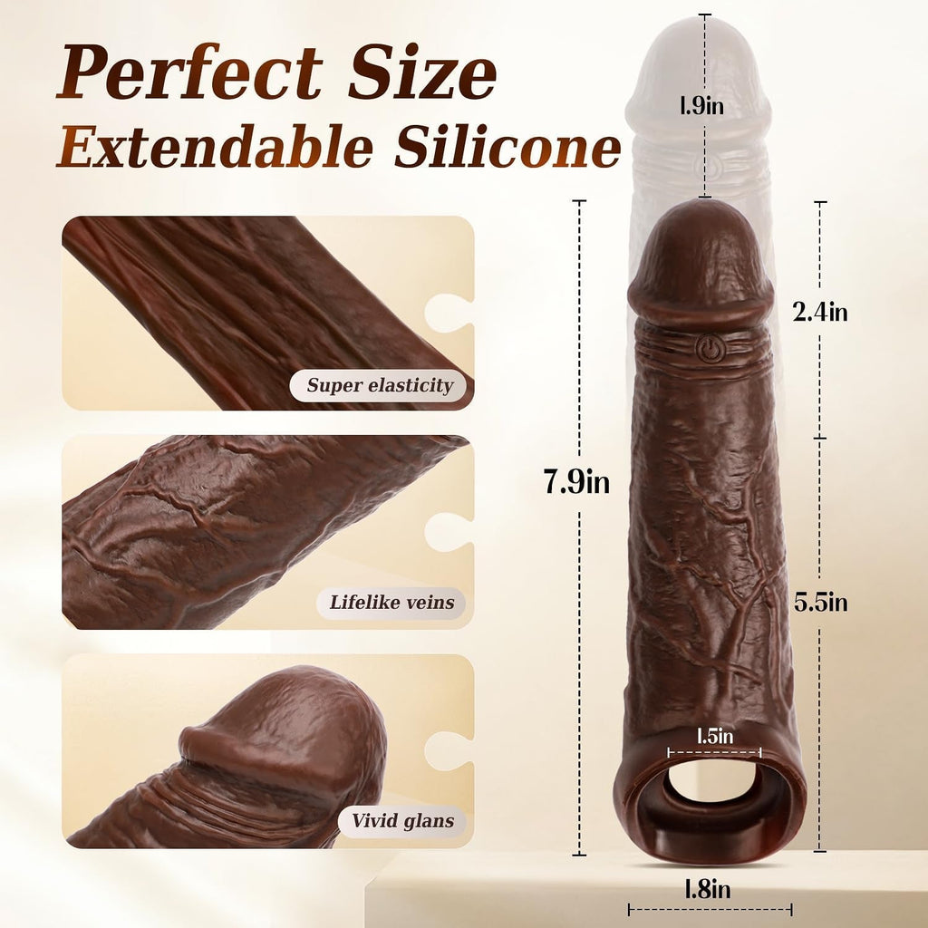 TitanHalo Vibrating Penis Extension Sleeve with App Control