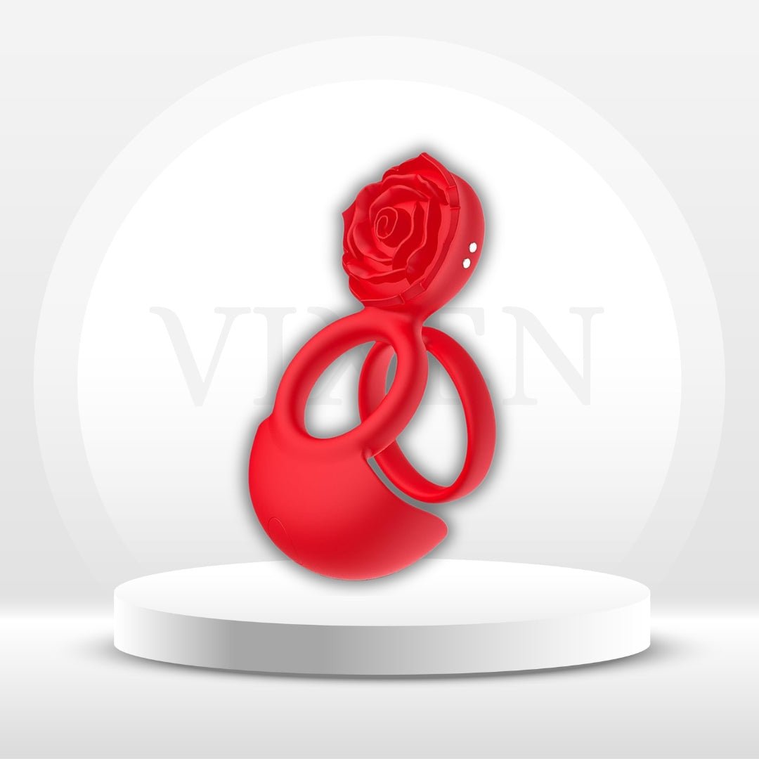 PetalBond Rose Cock Ring Vibrator for Couples