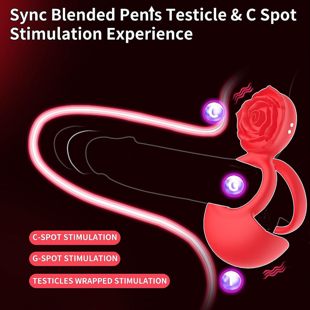 PetalBond Rose Cock Ring Vibrator for Couples