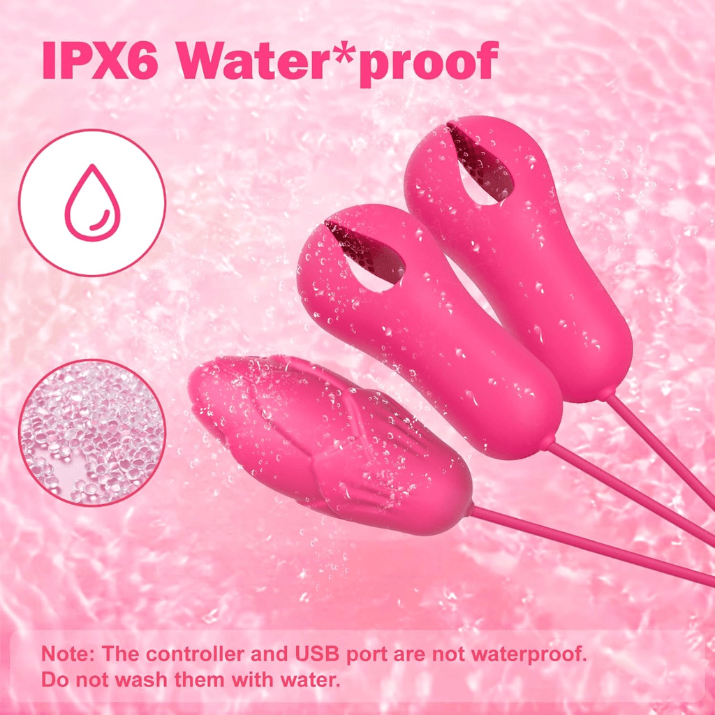 PetalClamp Nipple Clamp & Egg Vibrator Set